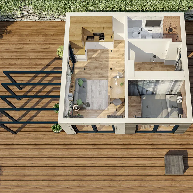 A Room outside Square Modular Home